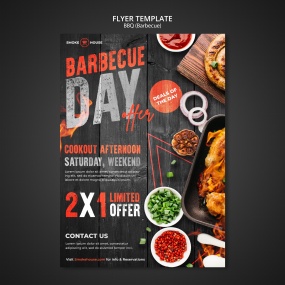 烧烤餐厅宣传海报模板设计